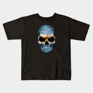 Argentine Flag Skull Kids T-Shirt